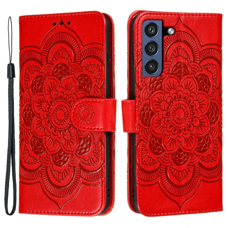 Custodia in pelle Samsung Galaxy S21 FE Mandala Completo