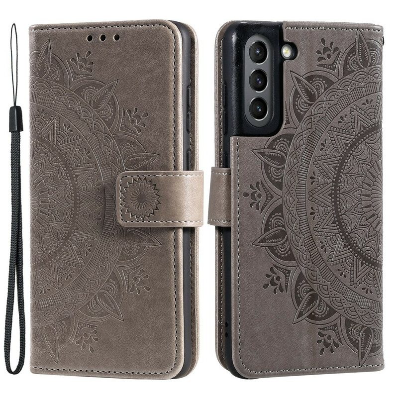 Custodia in pelle Samsung Galaxy S21 FE Mandala Del Sole