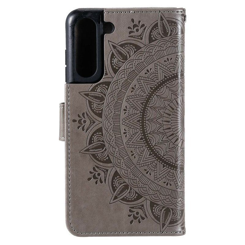 Custodia in pelle Samsung Galaxy S21 FE Mandala Del Sole