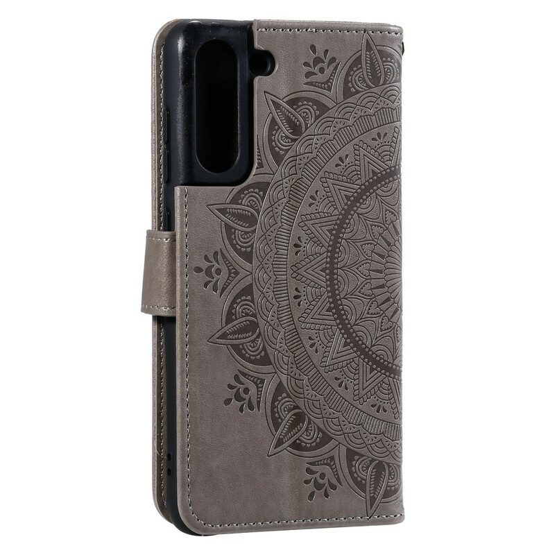 Custodia in pelle Samsung Galaxy S21 FE Mandala Del Sole