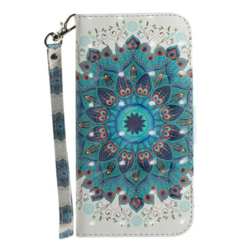 Custodia in pelle Samsung Galaxy S21 FE Mandala Magistrale Con Cinturino