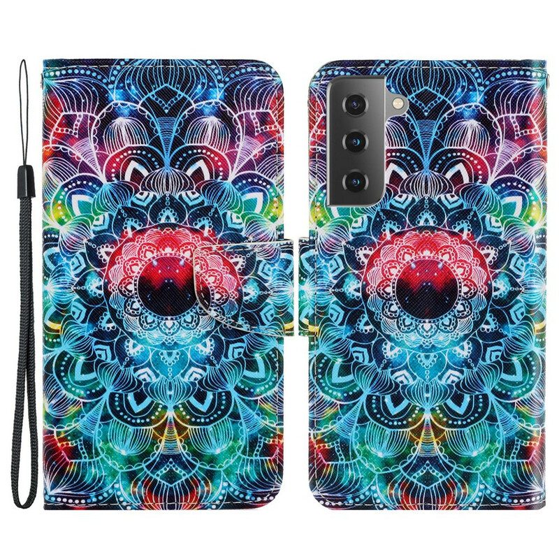 Custodia in pelle Samsung Galaxy S21 FE Mandala Nel Cielo