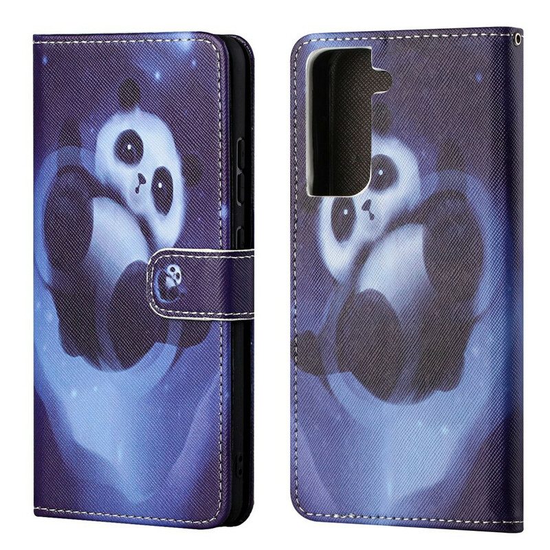 Custodia in pelle Samsung Galaxy S21 FE Spazio Panda