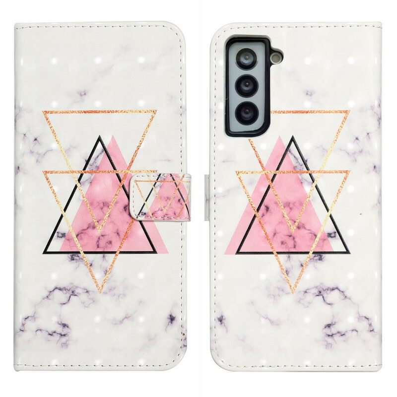 Custodia in pelle Samsung Galaxy S21 FE Triangolo Di Paillettes