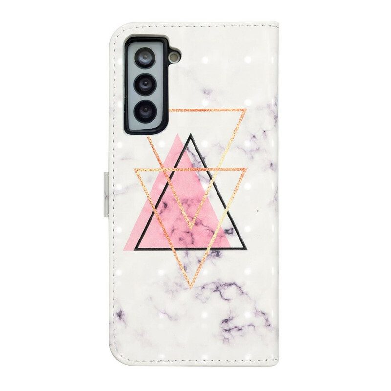 Custodia in pelle Samsung Galaxy S21 FE Triangolo Di Paillettes