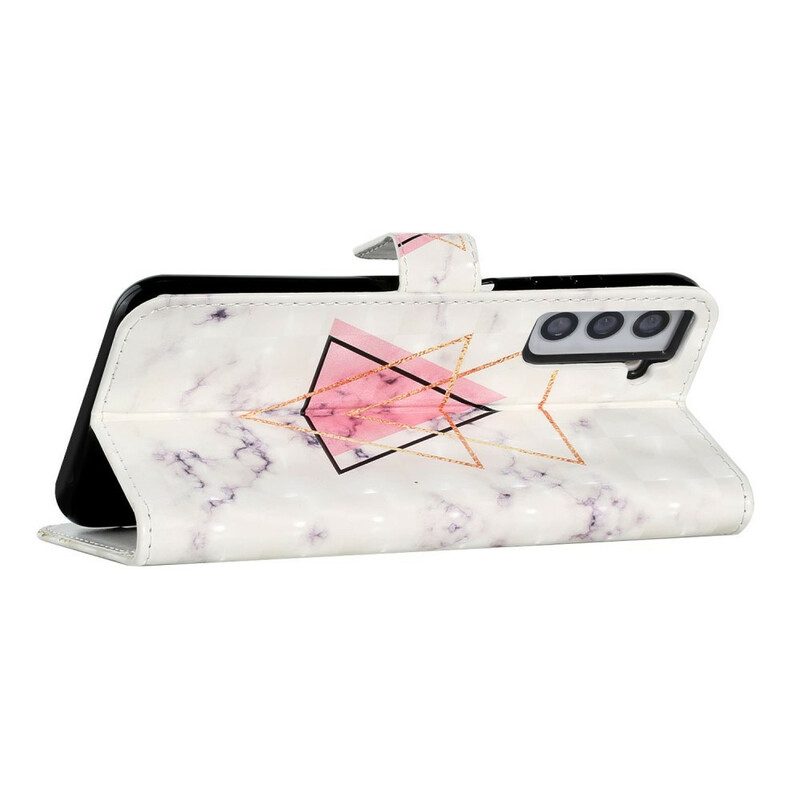 Custodia in pelle Samsung Galaxy S21 FE Triangolo Di Paillettes