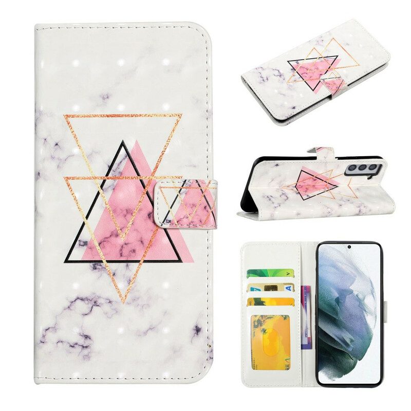 Custodia in pelle Samsung Galaxy S21 FE Triangolo Di Paillettes