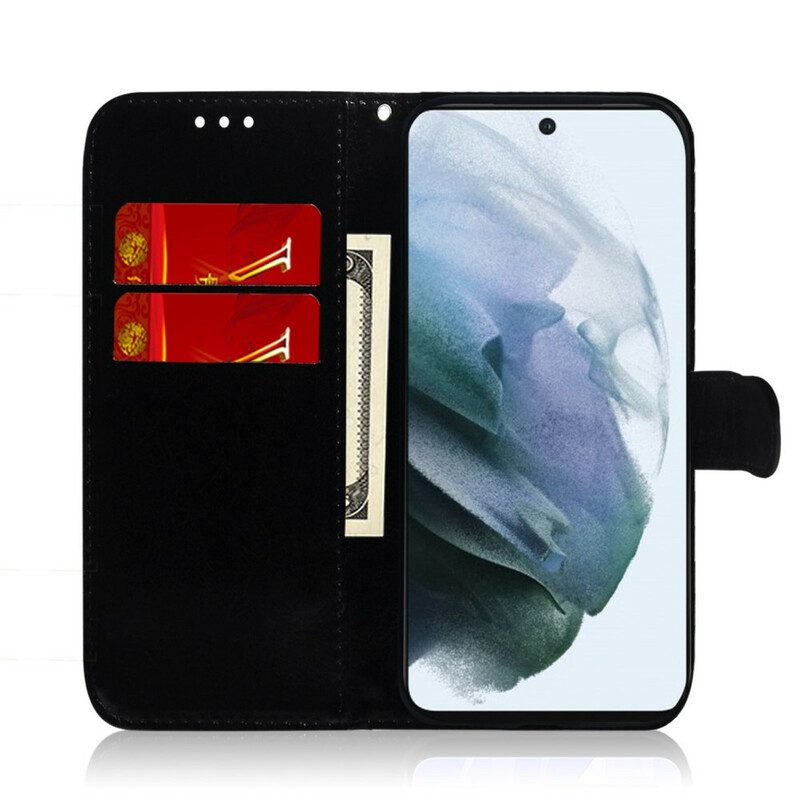 Folio Cover Samsung Galaxy S21 FE Copri Specchietto In Ecopelle