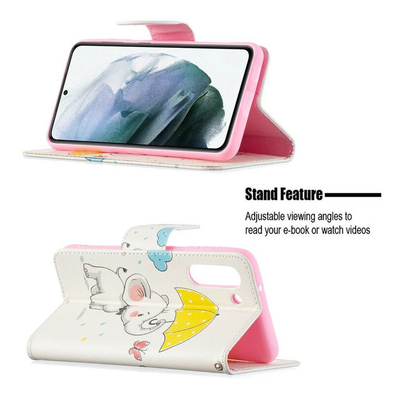 Folio Cover Samsung Galaxy S21 FE Cucciolo Di Elefante