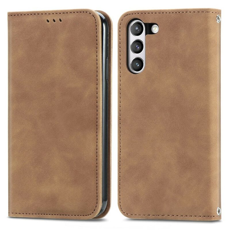 Folio Cover Samsung Galaxy S21 FE Custodia in pelle Ecopelle Vintage