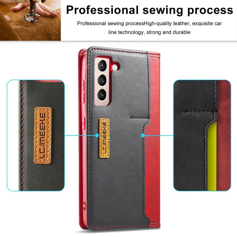 Folio Cover Samsung Galaxy S21 FE Custodia in pelle Lc-001 Serie Lc.imeeke