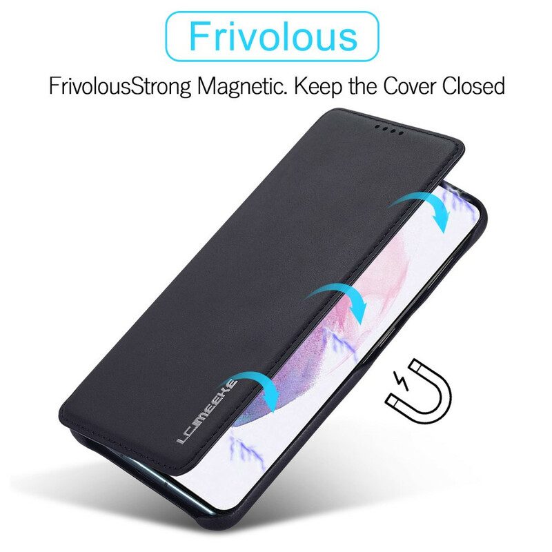 Folio Cover Samsung Galaxy S21 FE Custodia in pelle Lc.imeeke Effetto Pelle