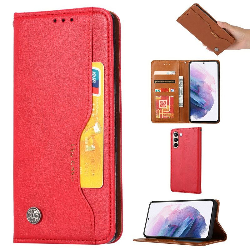 Folio Cover Samsung Galaxy S21 FE Custodia in pelle Portacarte In Ecopelle