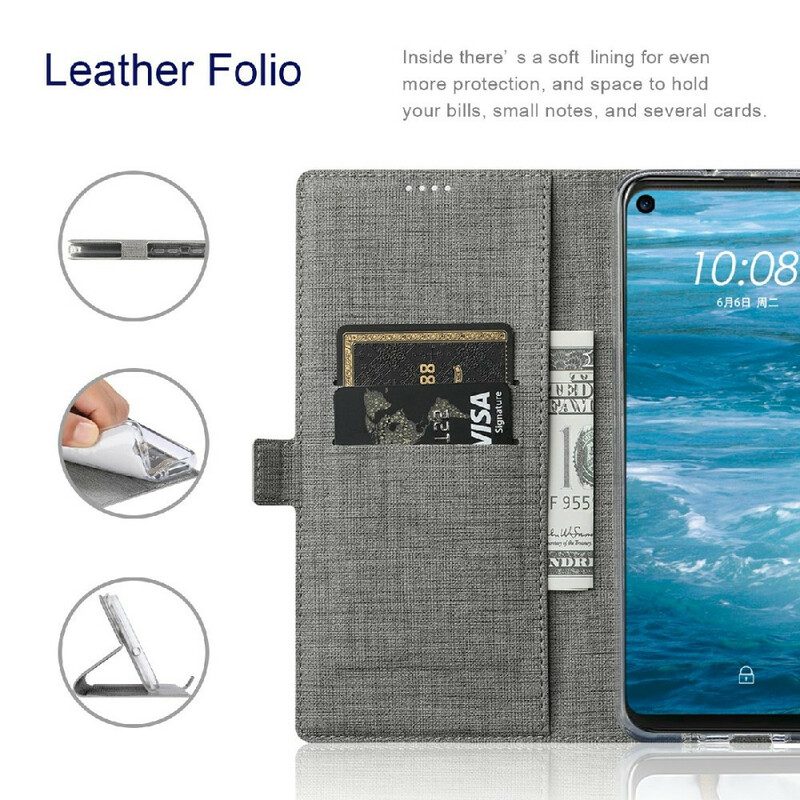 Folio Cover Samsung Galaxy S21 FE Custodia in pelle Strutturato