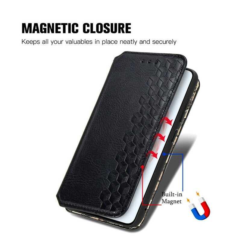 Folio Cover Samsung Galaxy S21 FE Custodia in pelle Texture Diamante Effetto Pelle