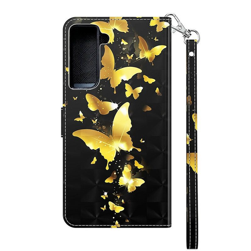 Folio Cover Samsung Galaxy S21 FE Farfalle Gialle