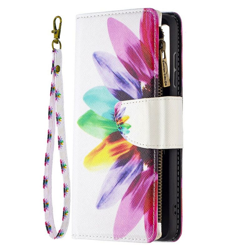 Folio Cover Samsung Galaxy S21 FE Tasca Con Zip A Fiore