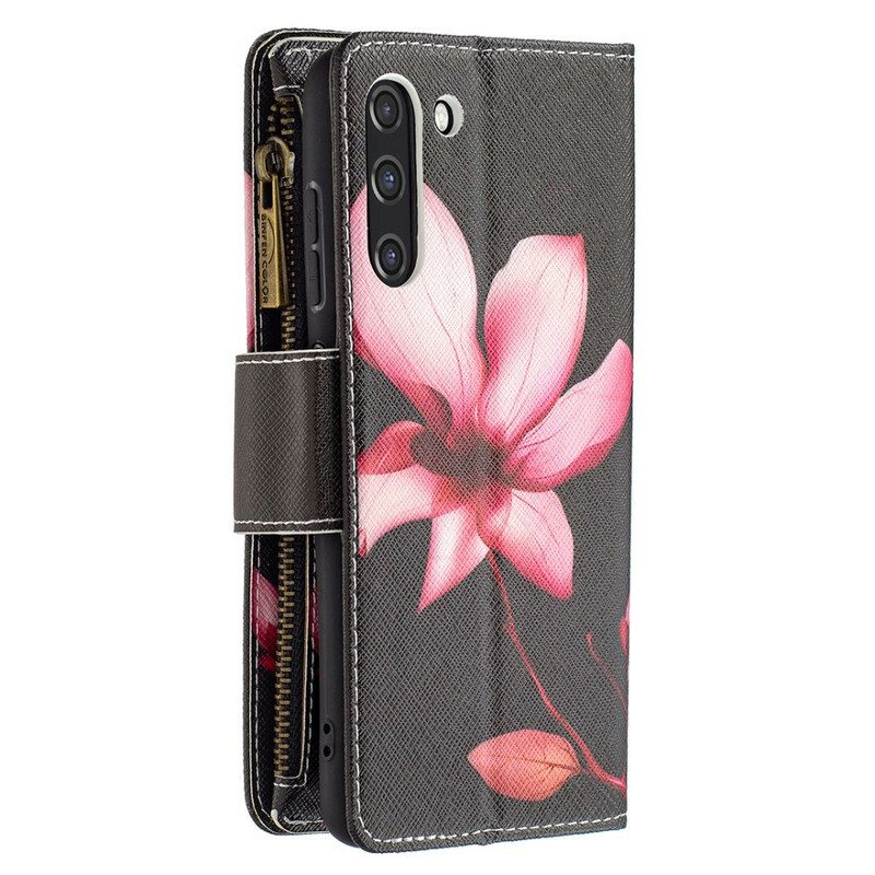 Folio Cover Samsung Galaxy S21 FE Tasca Con Zip A Fiore