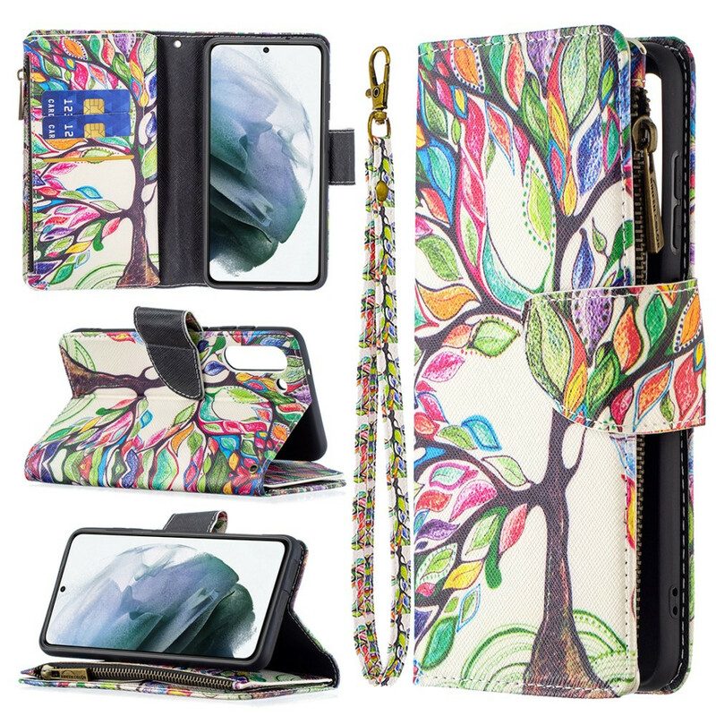 Folio Cover Samsung Galaxy S21 FE Tasca Per Albero Con Cerniera