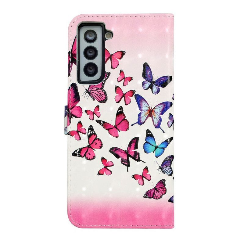 Folio Cover Samsung Galaxy S21 FE Volo Di Farfalle