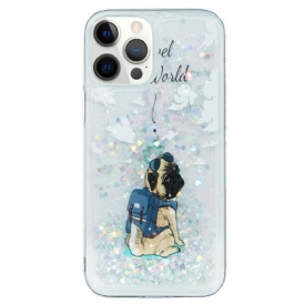 Cover iPhone 15 Pro Max Cane Glitterato