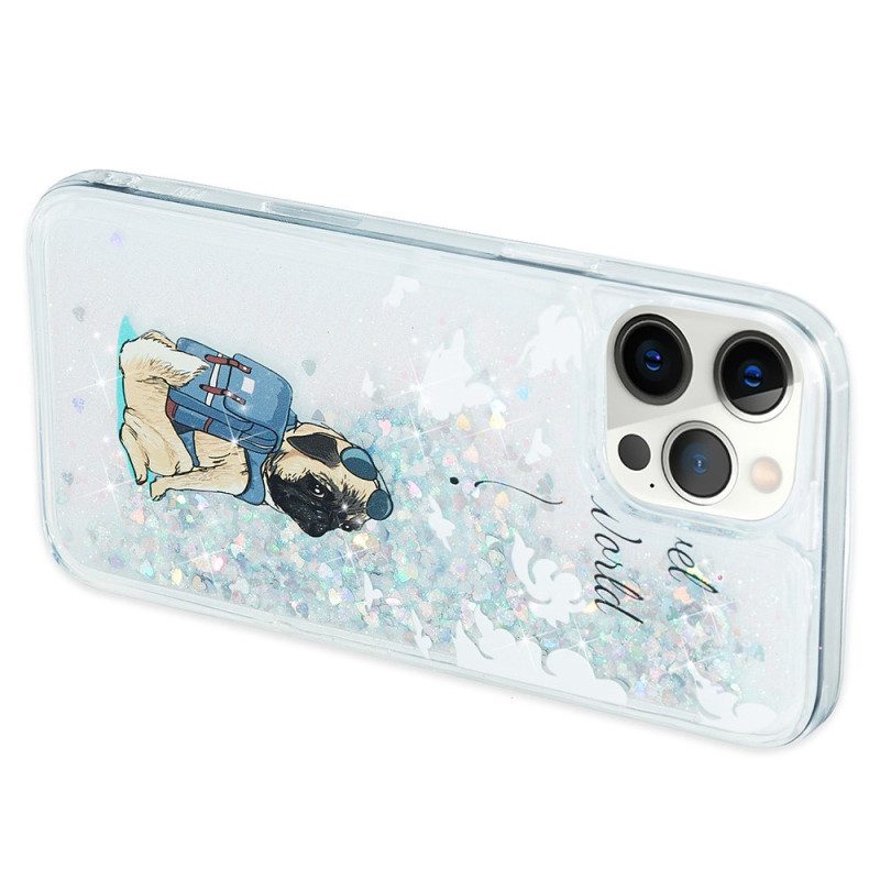 Cover iPhone 15 Pro Max Cane Glitterato