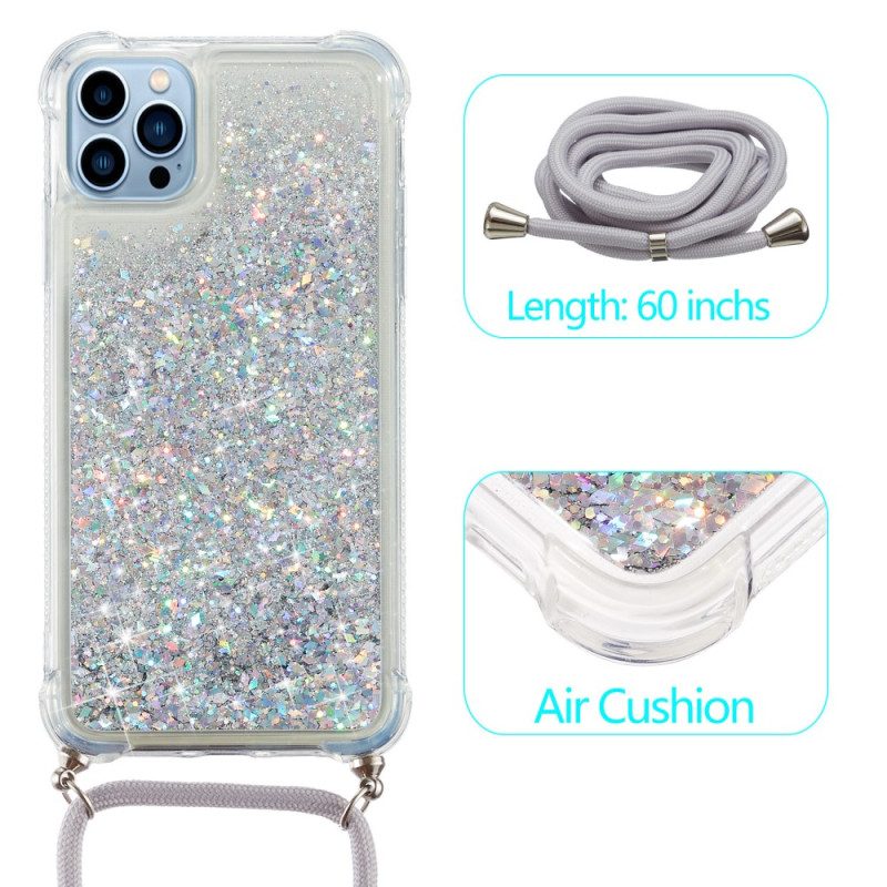 Cover iPhone 15 Pro Max Cordone Con Paillettes