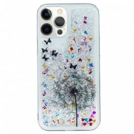 Cover iPhone 15 Pro Max Dente Di Leone Glitterato