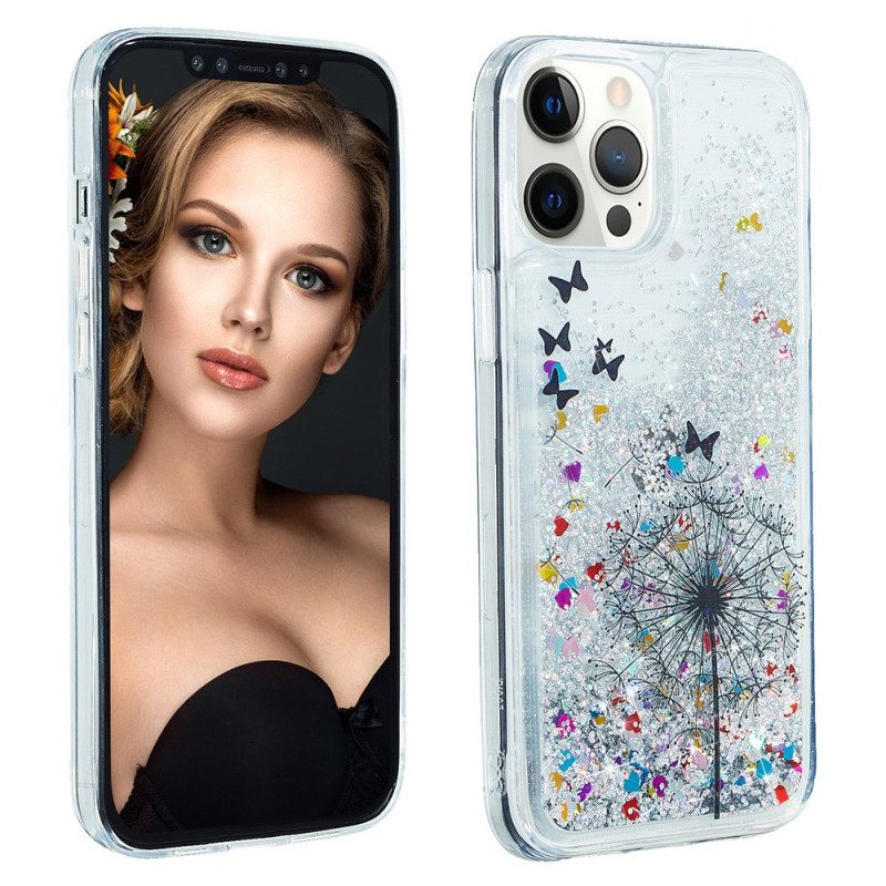 Cover iPhone 15 Pro Max Dente Di Leone Glitterato