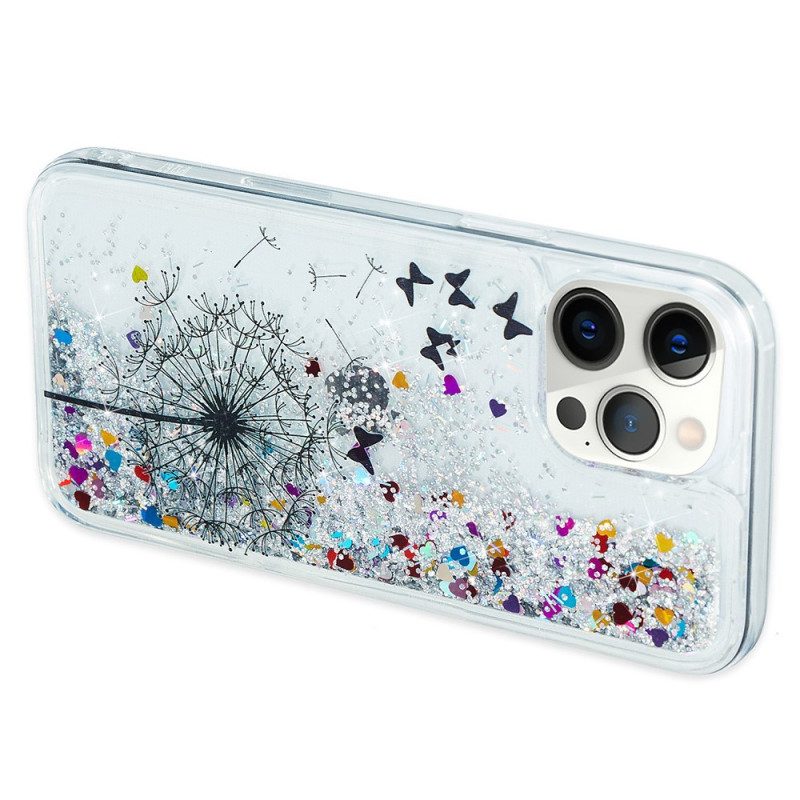 Cover iPhone 15 Pro Max Dente Di Leone Glitterato