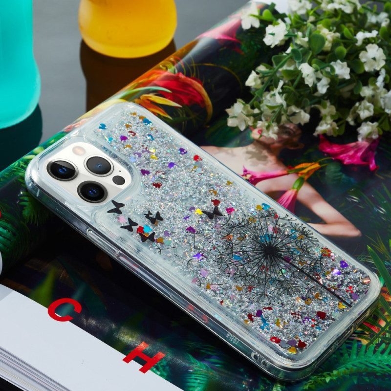 Cover iPhone 15 Pro Max Dente Di Leone Glitterato