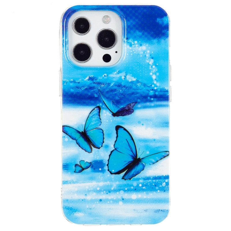 Cover iPhone 15 Pro Max Farfalle Fluorescenti