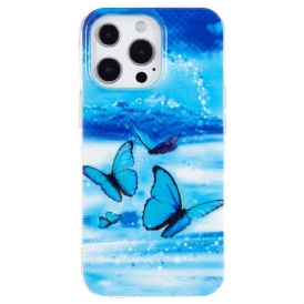 Cover iPhone 15 Pro Max Farfalle Fluorescenti