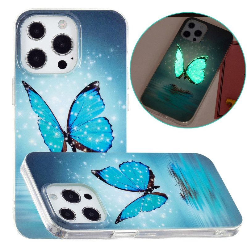 Cover iPhone 15 Pro Max Farfalle Fluorescenti