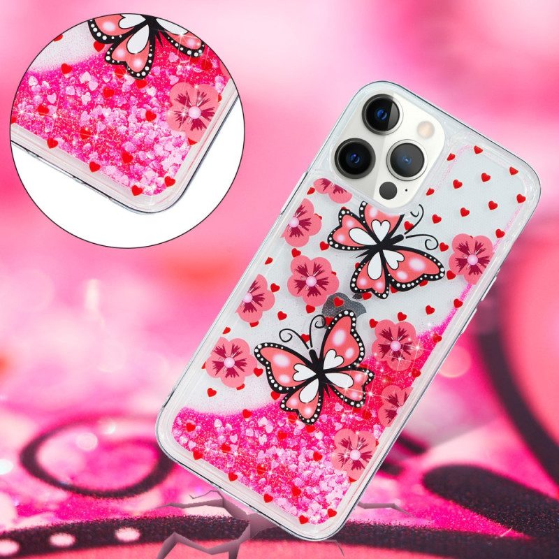 Cover iPhone 15 Pro Max Farfalle Glitterate