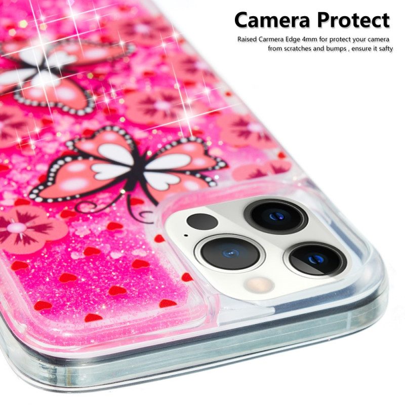 Cover iPhone 15 Pro Max Farfalle Glitterate