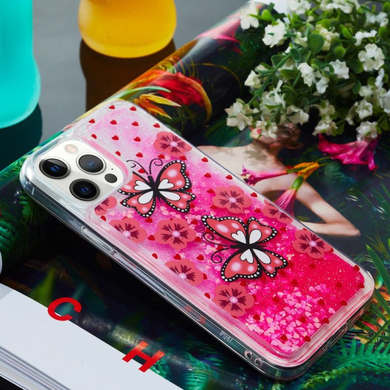 Cover iPhone 15 Pro Max Farfalle Glitterate