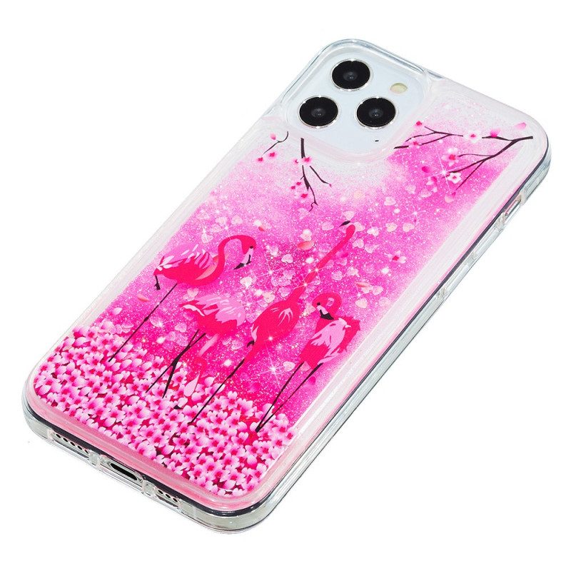 Cover iPhone 15 Pro Max Fenicottero Glitterato