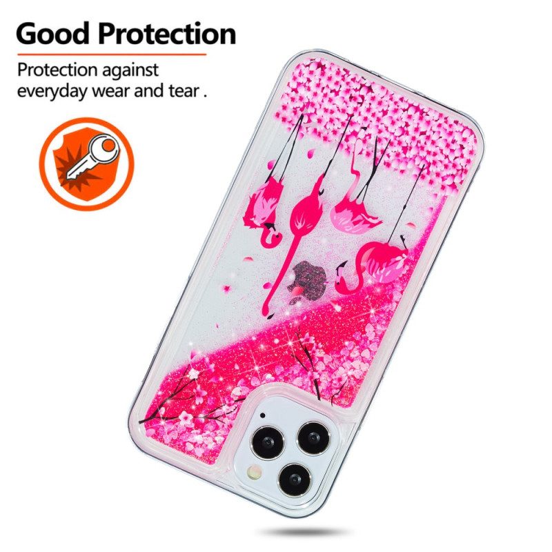 Cover iPhone 15 Pro Max Fenicottero Glitterato