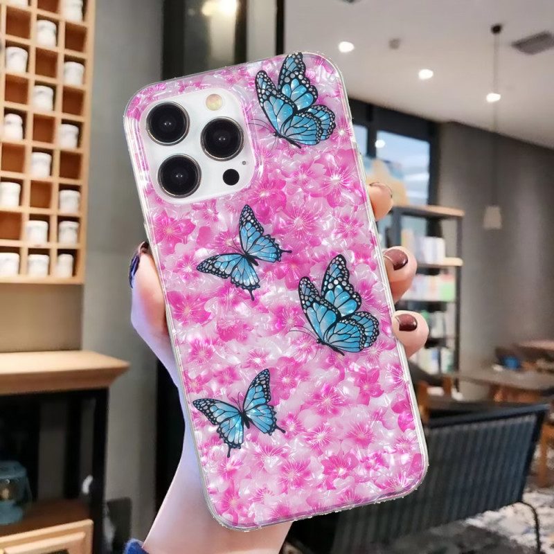 Cover iPhone 15 Pro Max Fiori E Farfalle