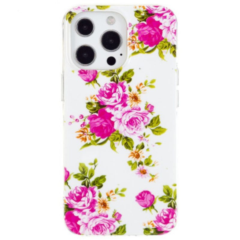 Cover iPhone 15 Pro Max Fiori Fluorescenti