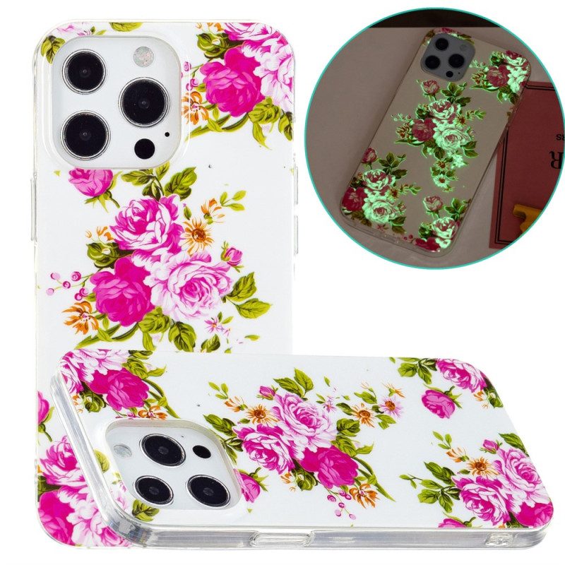 Cover iPhone 15 Pro Max Fiori Fluorescenti