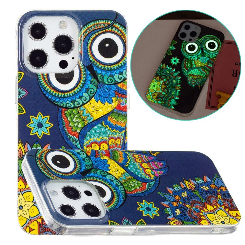 Cover iPhone 15 Pro Max Gufo Fluorescente