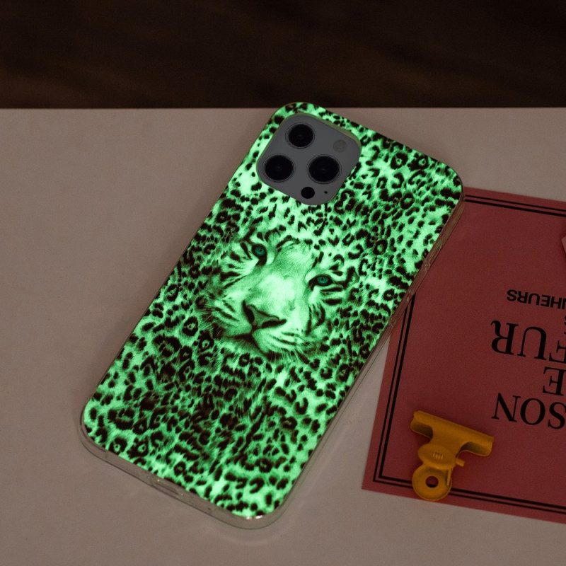 Cover iPhone 15 Pro Max Leopardo Fluorescente