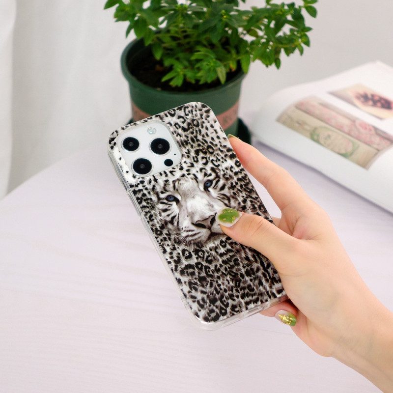 Cover iPhone 15 Pro Max Leopardo Fluorescente