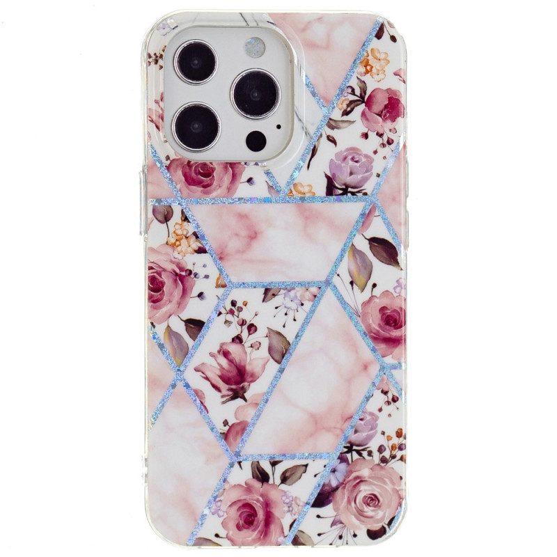 Cover iPhone 15 Pro Max Marmo Floreale