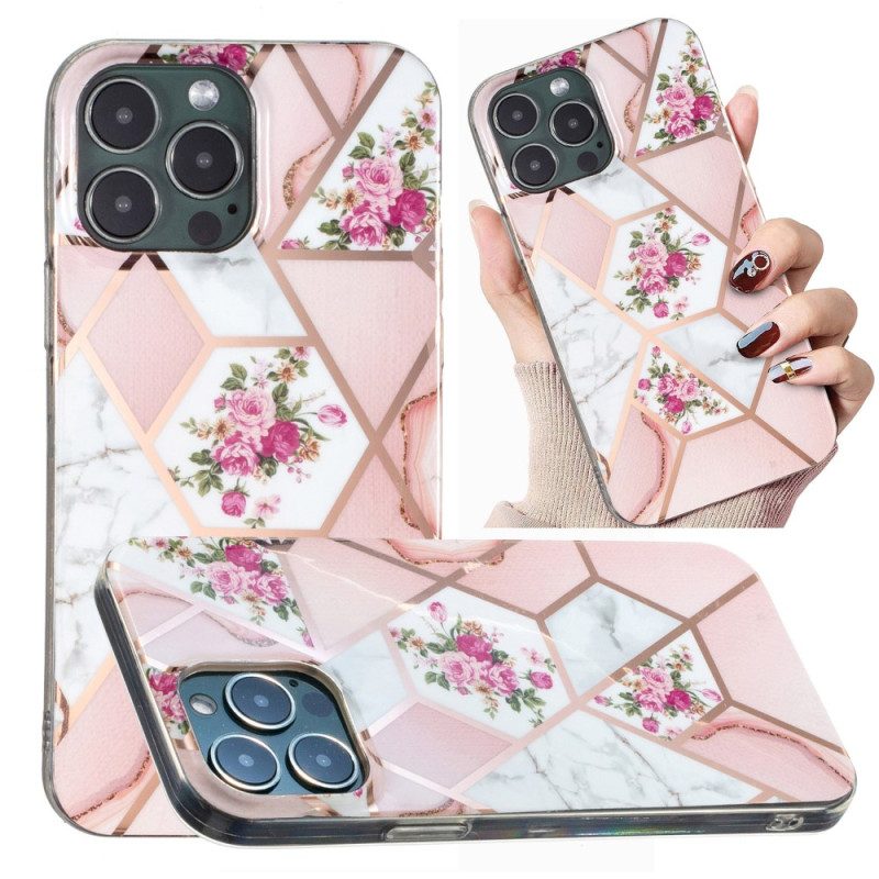 Cover iPhone 15 Pro Max Marmo Floreale