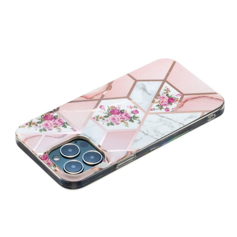 Cover iPhone 15 Pro Max Marmo Floreale