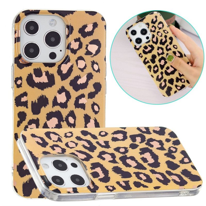 Cover iPhone 15 Pro Max Motivo Leopardato