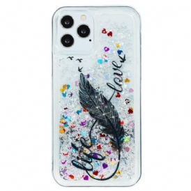 Cover iPhone 15 Pro Max Paillettes Con Piume